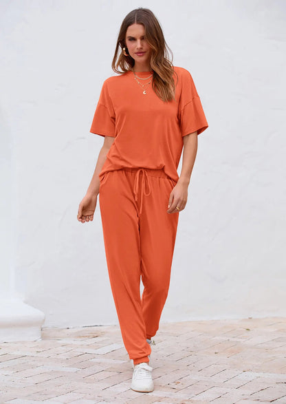 Osonn Women's Two Piece Lounge Sets Spring Summer Jogger Pants Vacation Outfits Travel Airplane Matching Clothes