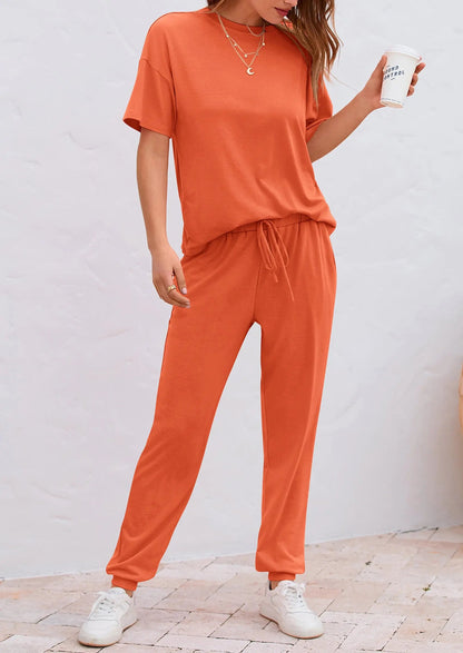 Osonn Women's Two Piece Lounge Sets Spring Summer Jogger Pants Vacation Outfits Travel Airplane Matching Clothes