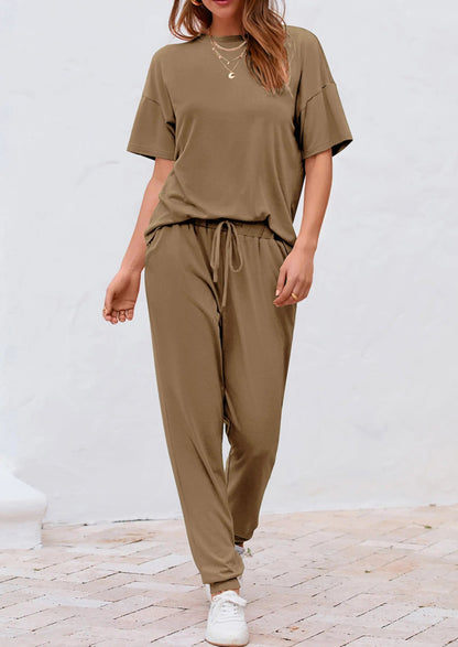 Osonn Women's Two Piece Lounge Sets Spring Summer Jogger Pants Vacation Outfits Travel Airplane Matching Clothes
