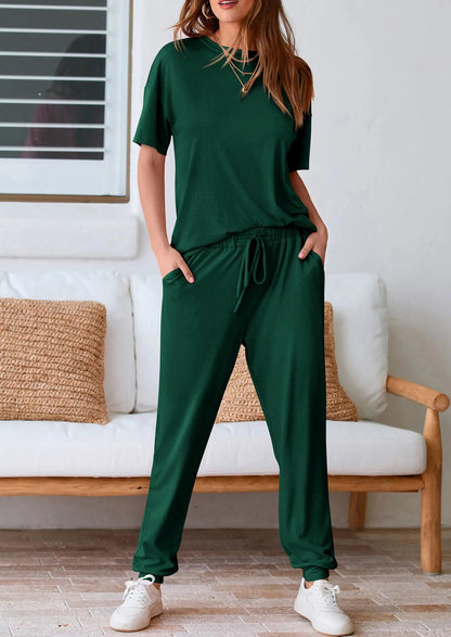 Osonn Women's Two Piece Lounge Sets Spring Summer Jogger Pants Vacation Outfits Travel Airplane Matching Clothes