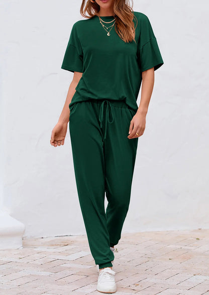 Osonn Women's Two Piece Lounge Sets Spring Summer Jogger Pants Vacation Outfits Travel Airplane Matching Clothes