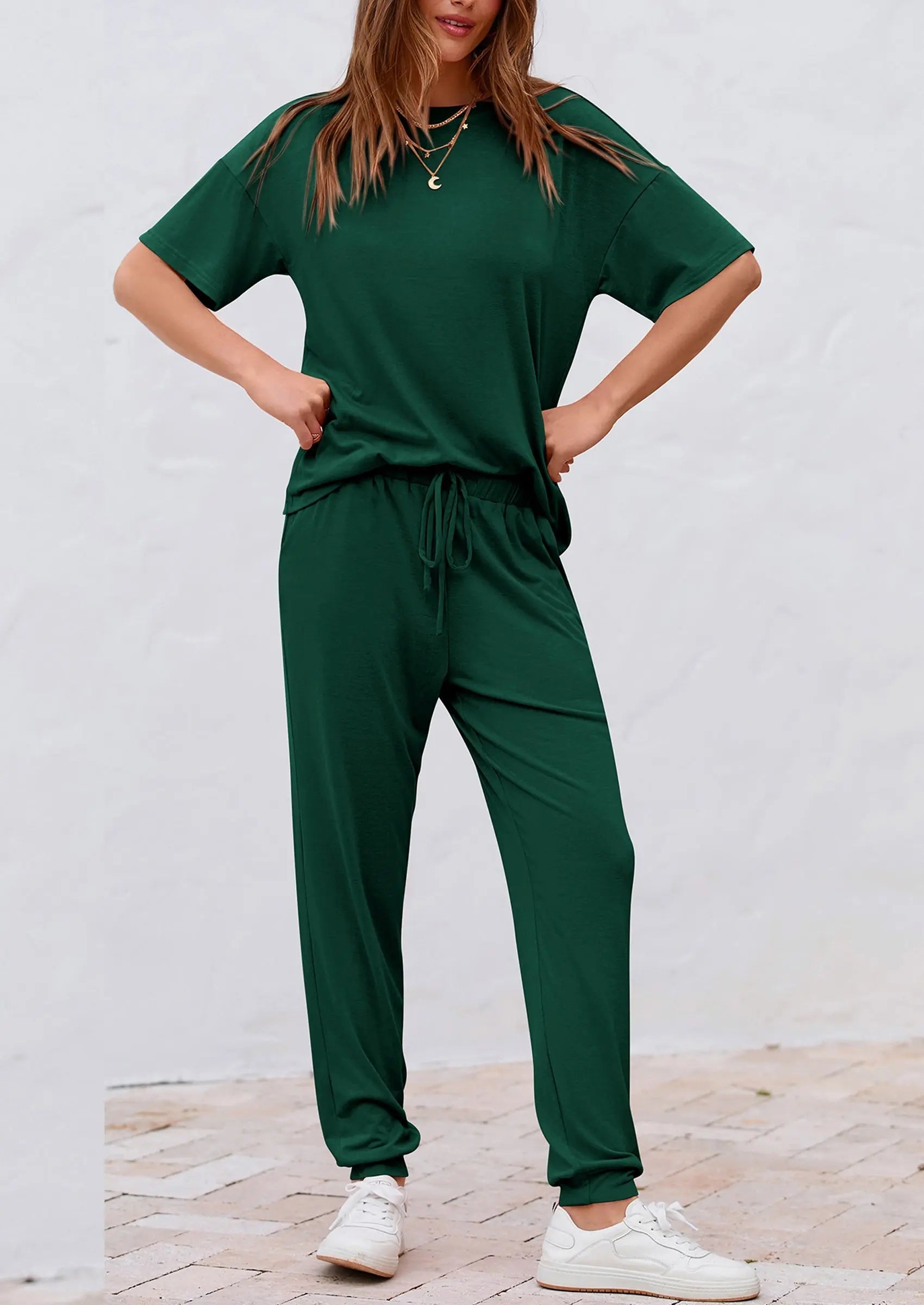 Osonn Women's Two Piece Lounge Sets Spring Summer Jogger Pants Vacation Outfits Travel Airplane Matching Clothes