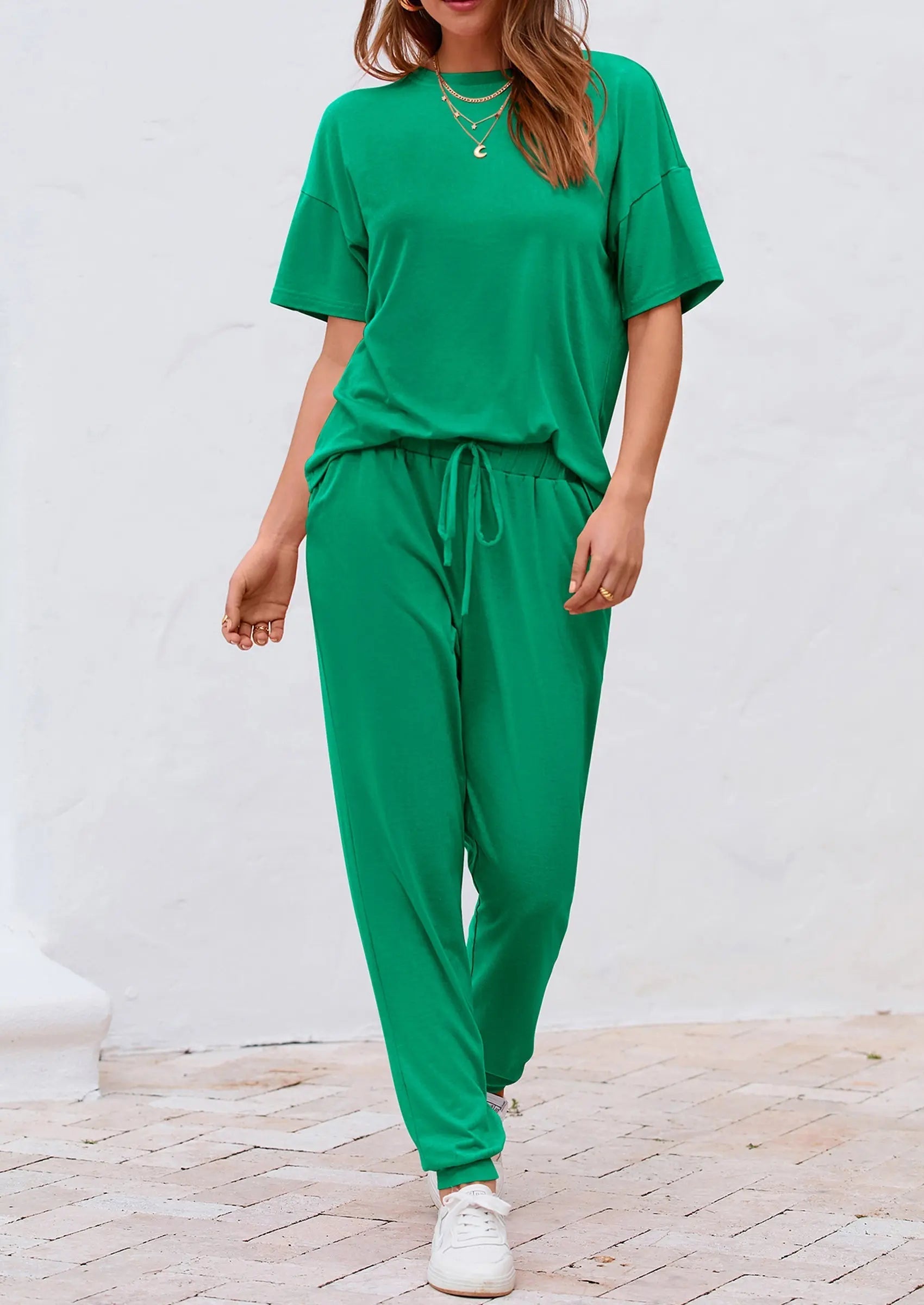 Osonn Women's Two Piece Lounge Sets Spring Summer Jogger Pants Vacation Outfits Travel Airplane Matching Clothes