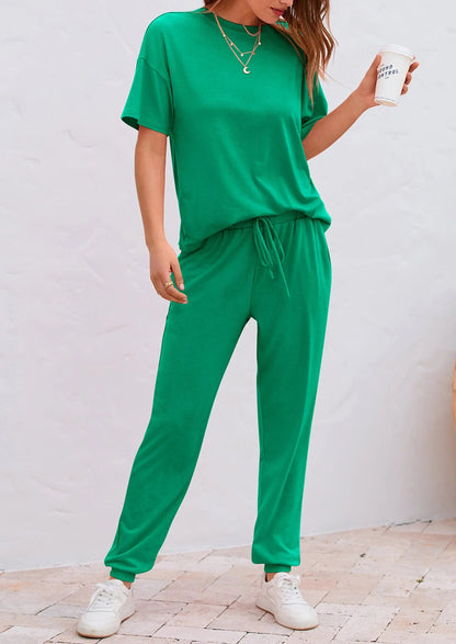 Osonn Women's Two Piece Lounge Sets Spring Summer Jogger Pants Vacation Outfits Travel Airplane Matching Clothes