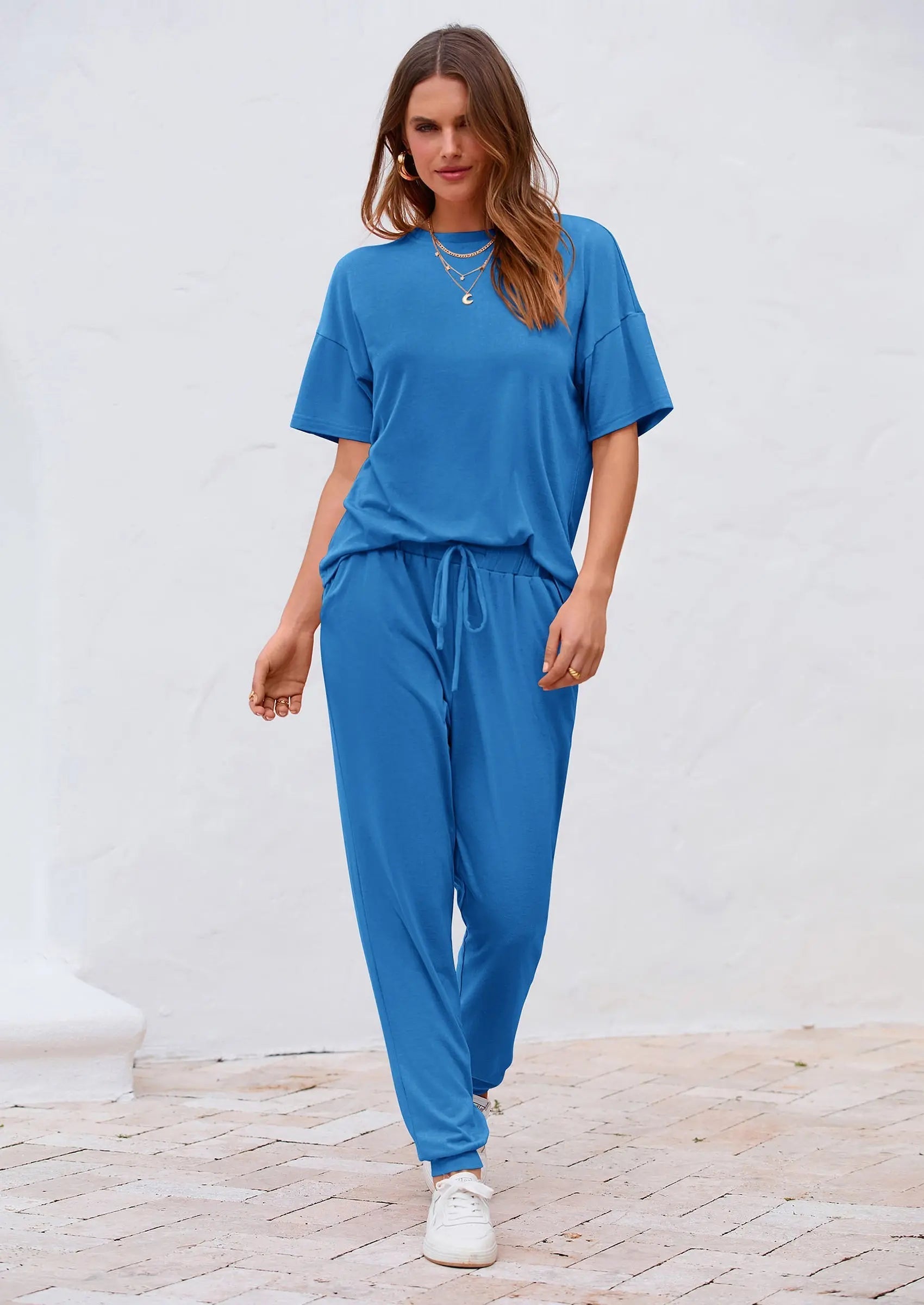 Osonn Women's Two Piece Lounge Sets Spring Summer Jogger Pants Vacation Outfits Travel Airplane Matching Clothes