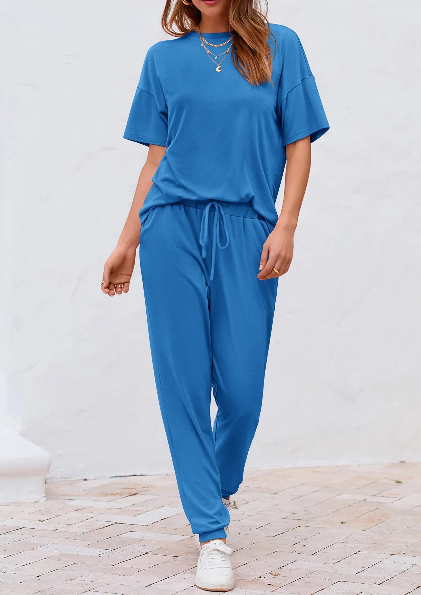 Osonn Women's Two Piece Lounge Sets Spring Summer Jogger Pants Vacation Outfits Travel Airplane Matching Clothes