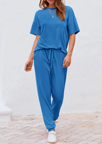 Osonn Women's Two Piece Lounge Sets Spring Summer Jogger Pants Vacation Outfits Travel Airplane Matching Clothes