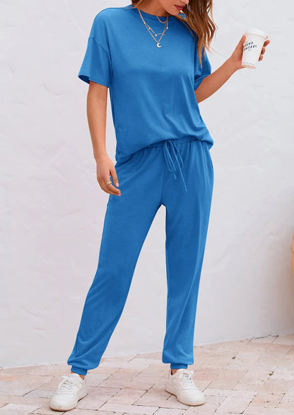 Osonn Women's Two Piece Lounge Sets Spring Summer Jogger Pants Vacation Outfits Travel Airplane Matching Clothes