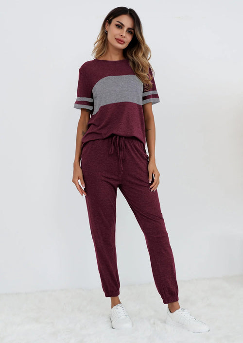 Osonn Women's Two Piece Lounge Sets Spring Summer Jogger Pants Vacation Outfits Travel Airplane Matching Clothes