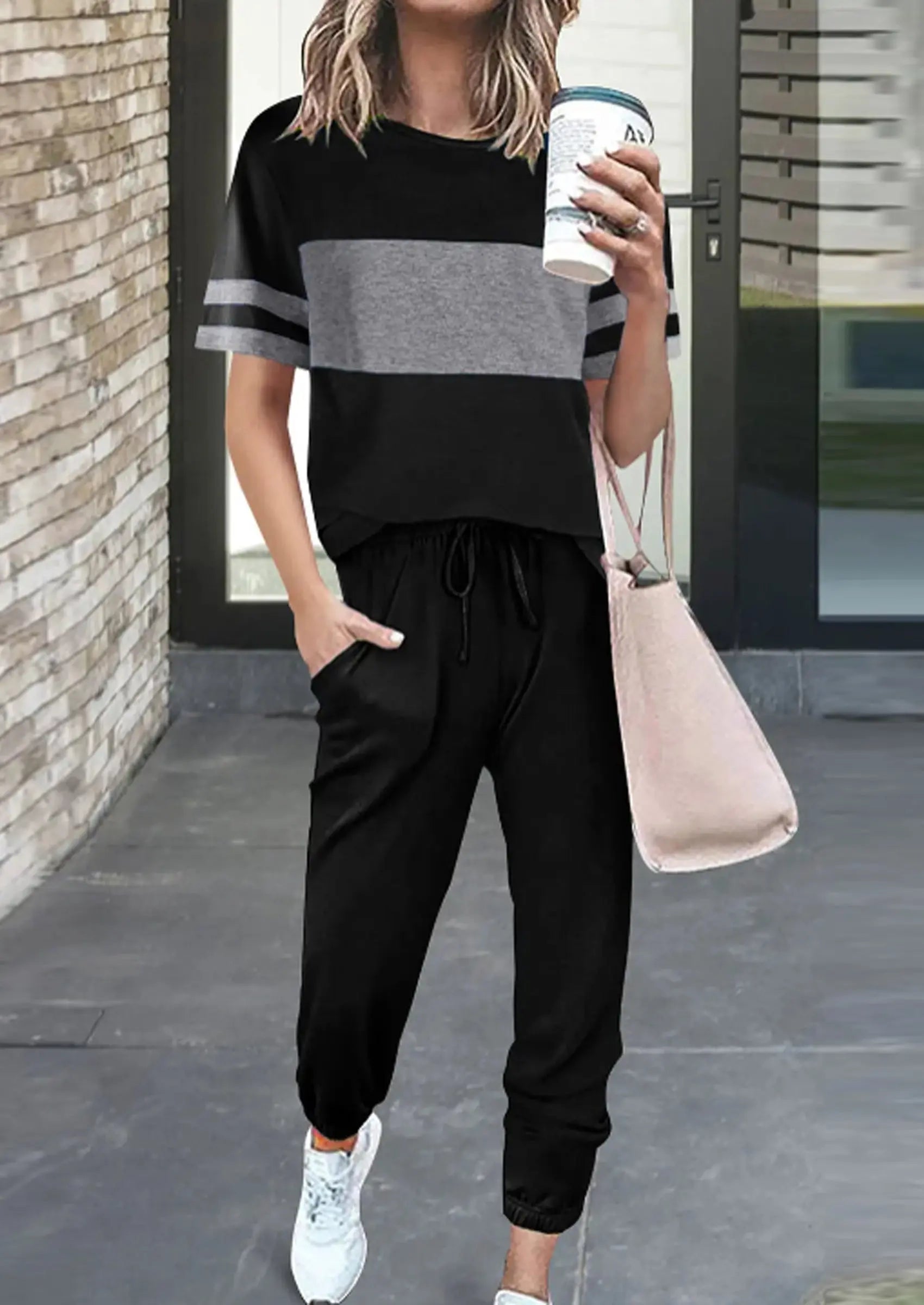 Osonn Women's Two Piece Lounge Sets Spring Summer Jogger Pants Vacation Outfits Travel Airplane Matching Clothes
