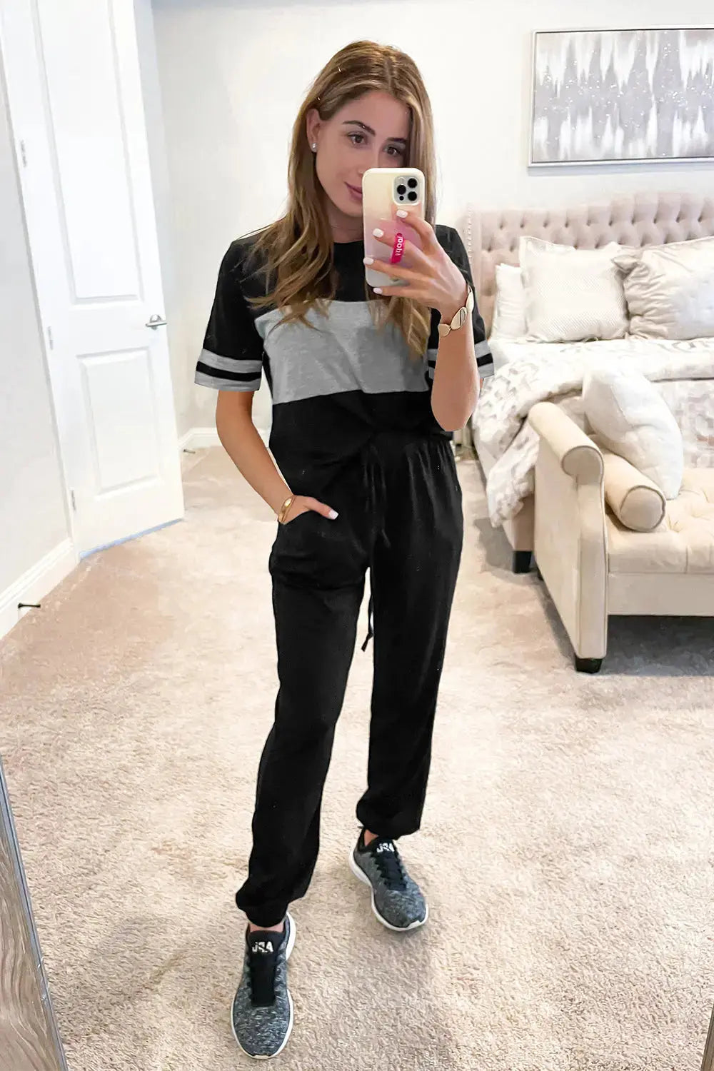 Osonn Women's Two Piece Lounge Sets Spring Summer Jogger Pants Vacation Outfits Travel Airplane Matching Clothes