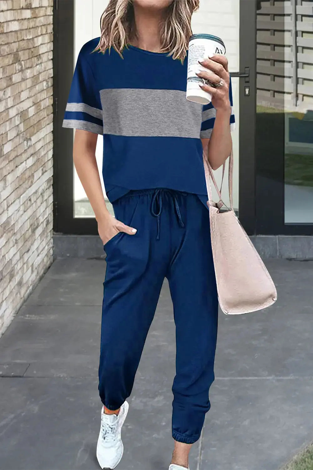 Osonn Women's Two Piece Lounge Sets Spring Summer Jogger Pants Vacation Outfits Travel Airplane Matching Clothes