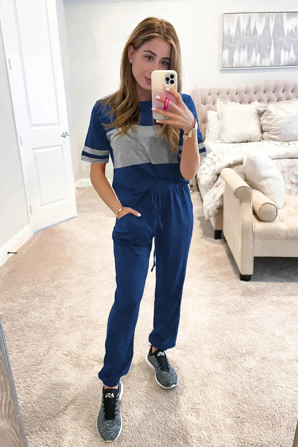 Osonn Women's Two Piece Lounge Sets Spring Summer Jogger Pants Vacation Outfits Travel Airplane Matching Clothes