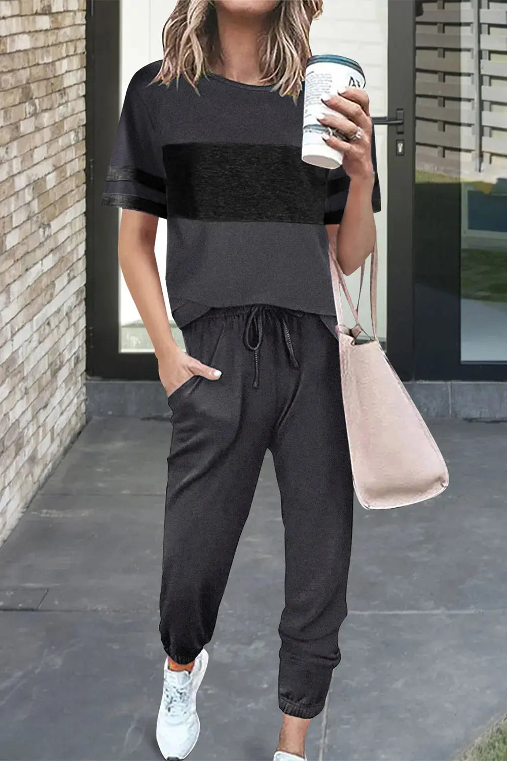 Osonn Women's Two Piece Lounge Sets Spring Summer Jogger Pants Vacation Outfits Travel Airplane Matching Clothes