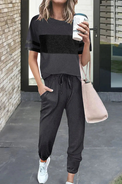 Osonn Women's Two Piece Lounge Sets Spring Summer Jogger Pants Vacation Outfits Travel Airplane Matching Clothes