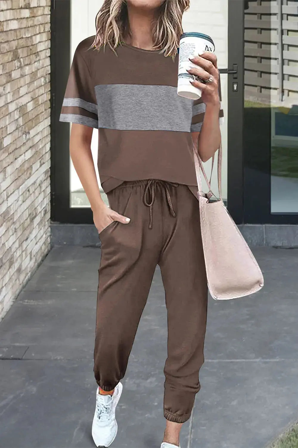 Osonn Women's Two Piece Lounge Sets Spring Summer Jogger Pants Vacation Outfits Travel Airplane Matching Clothes