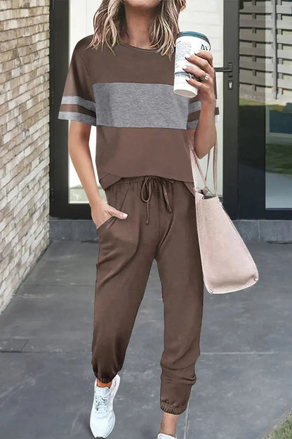 Osonn Women's Two Piece Lounge Sets Spring Summer Jogger Pants Vacation Outfits Travel Airplane Matching Clothes