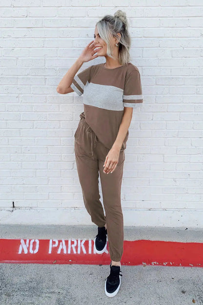 Osonn Women's Two Piece Lounge Sets Spring Summer Jogger Pants Vacation Outfits Travel Airplane Matching Clothes