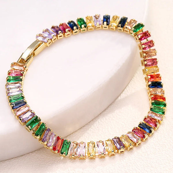 Radiant Rainbow Pearl Tennis Bracelet — image 1
