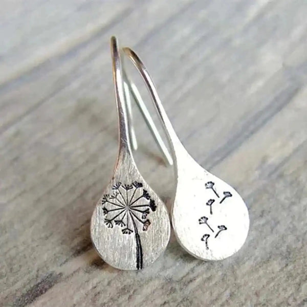 Vintage Silver Flower Earrings — image 1