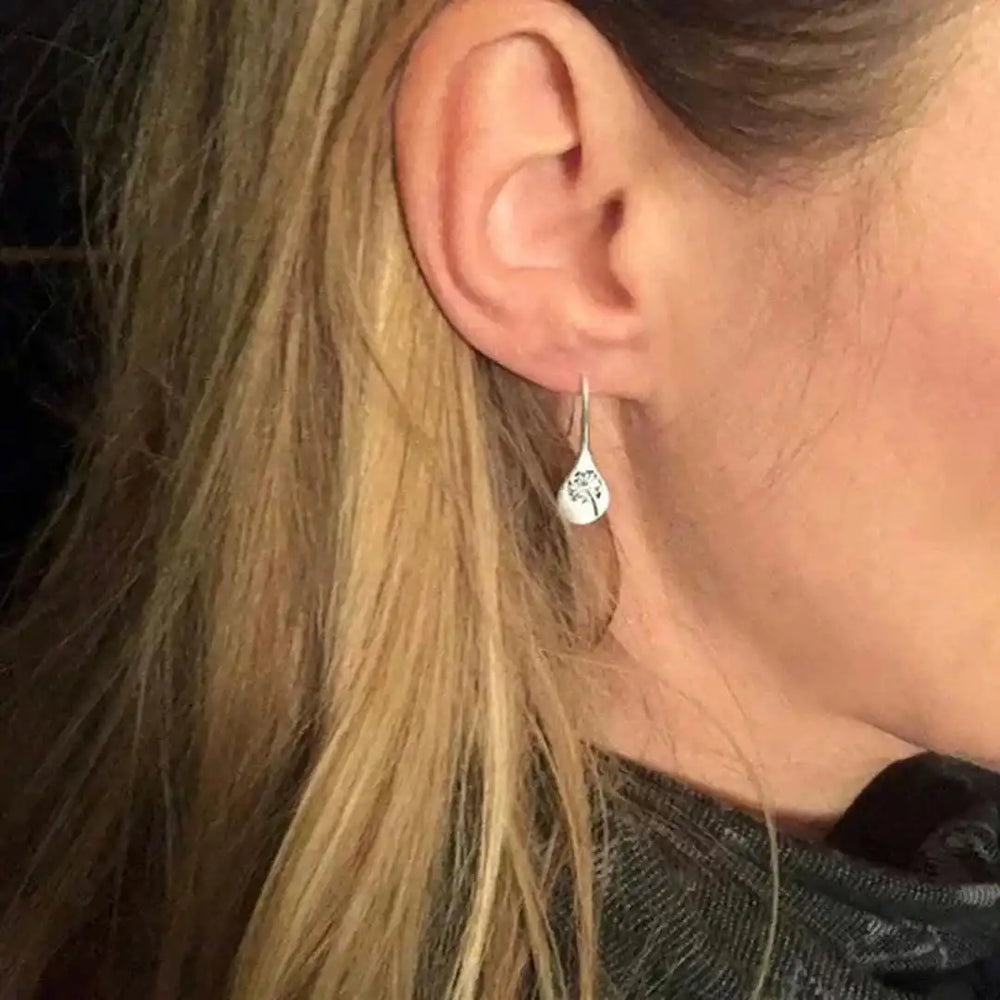 Vintage Silver Flower Earrings — image 2