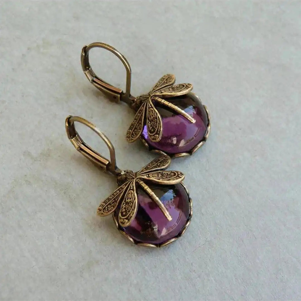 Antique Gold Dragonfly Earrings — image 4