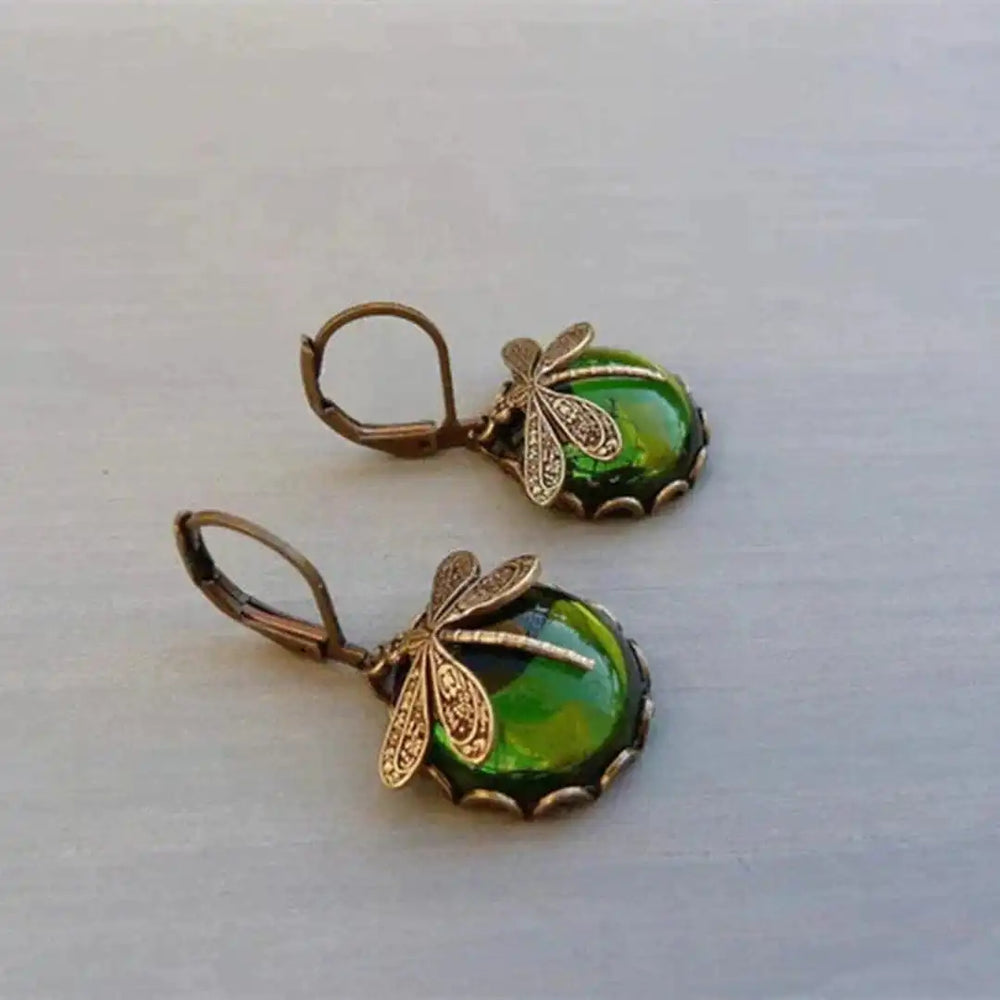 Antique Gold Dragonfly Earrings — image 3