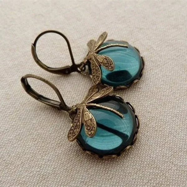 Vintage Dragonfly Gold Earrings — image 1