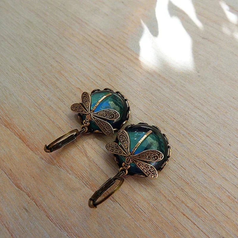 Vintage Dragonfly Gold Earrings — image 5