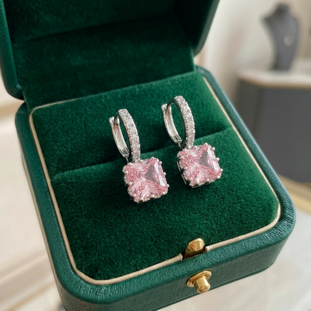 Pink Radiance Huggie Earrings — image 1