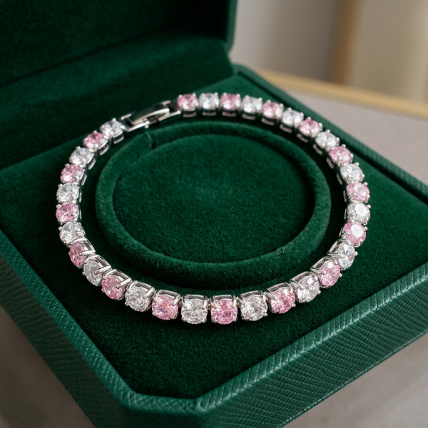 Pink Sapphire Duo Tennis Bracelet — image 1