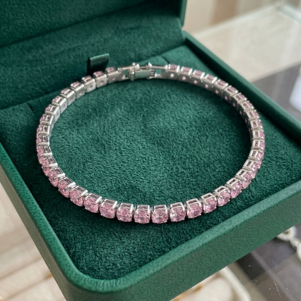 Pink Sapphire Tennis Bracelet — image 1