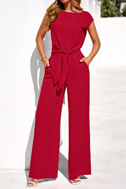 Osonn Women 2 Piece Lounge Sets Casual Summer Outfits Cap Sleeve Strappy Crop Tops Wide Leg Pant Tracksuit