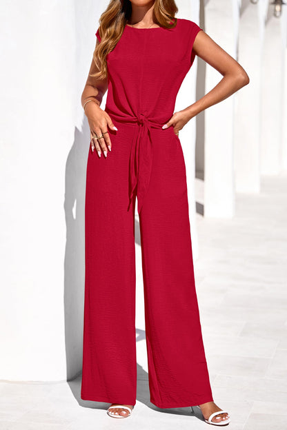 Osonn Women 2 Piece Lounge Sets Casual Summer Outfits Cap Sleeve Strappy Crop Tops Wide Leg Pant Tracksuit