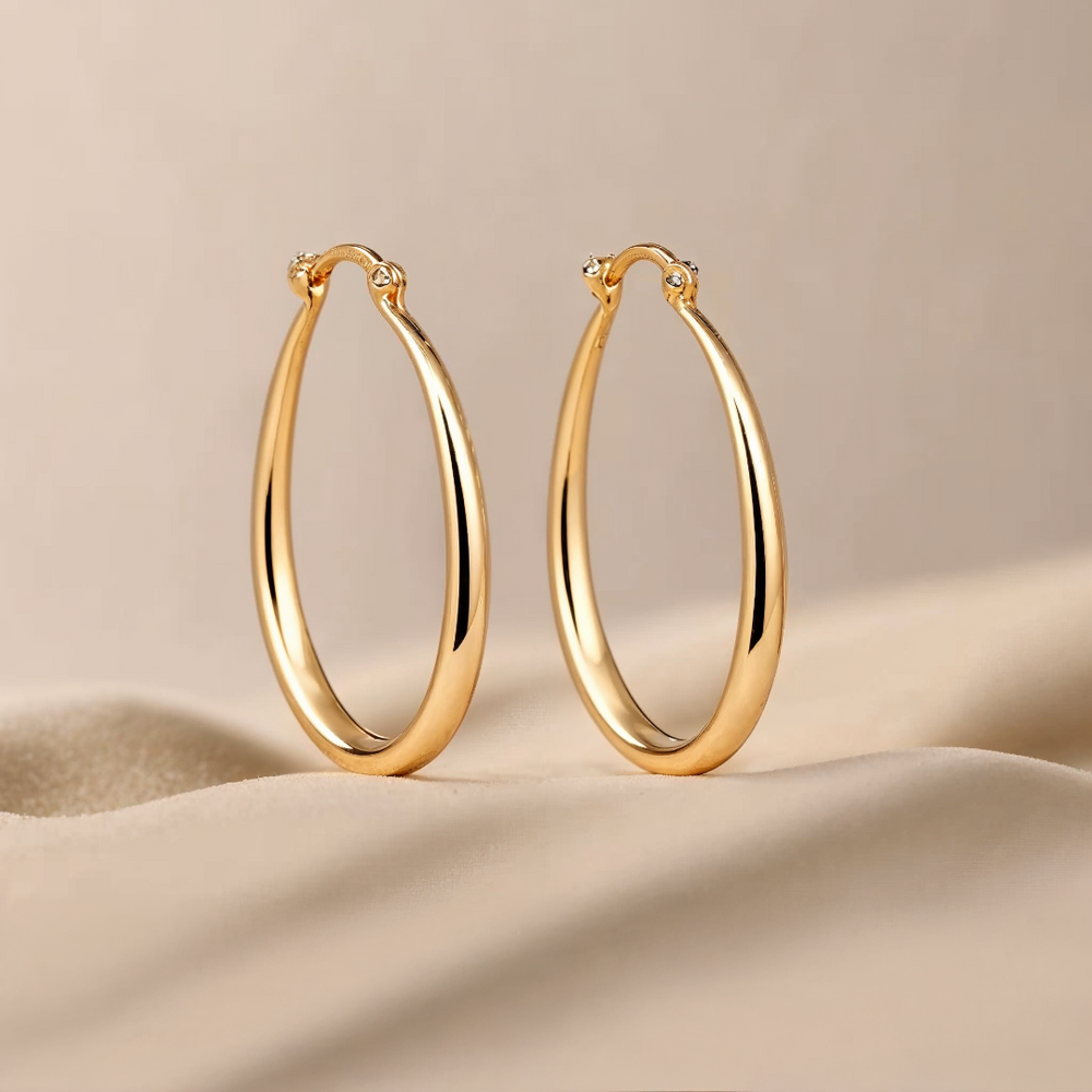 Polished Gold Hoop Earrings — image 1