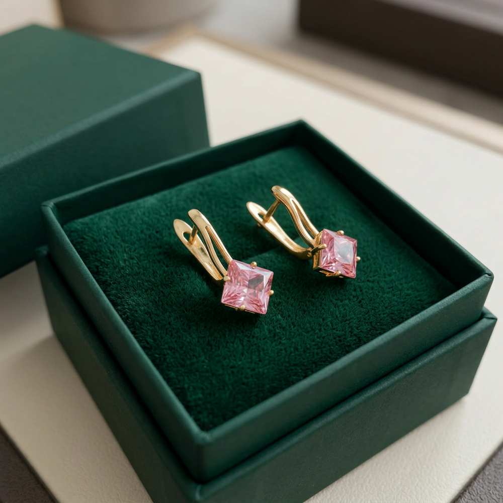 Rosaluxe Crownlight Pink Earrings — image 1
