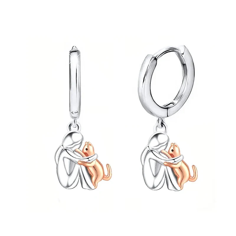 Luxe Two-Tone Cat Earrings — image 4