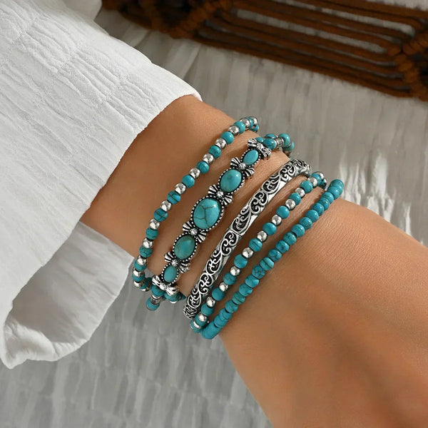 Turquoise Beaded Bracelet Set — image 1