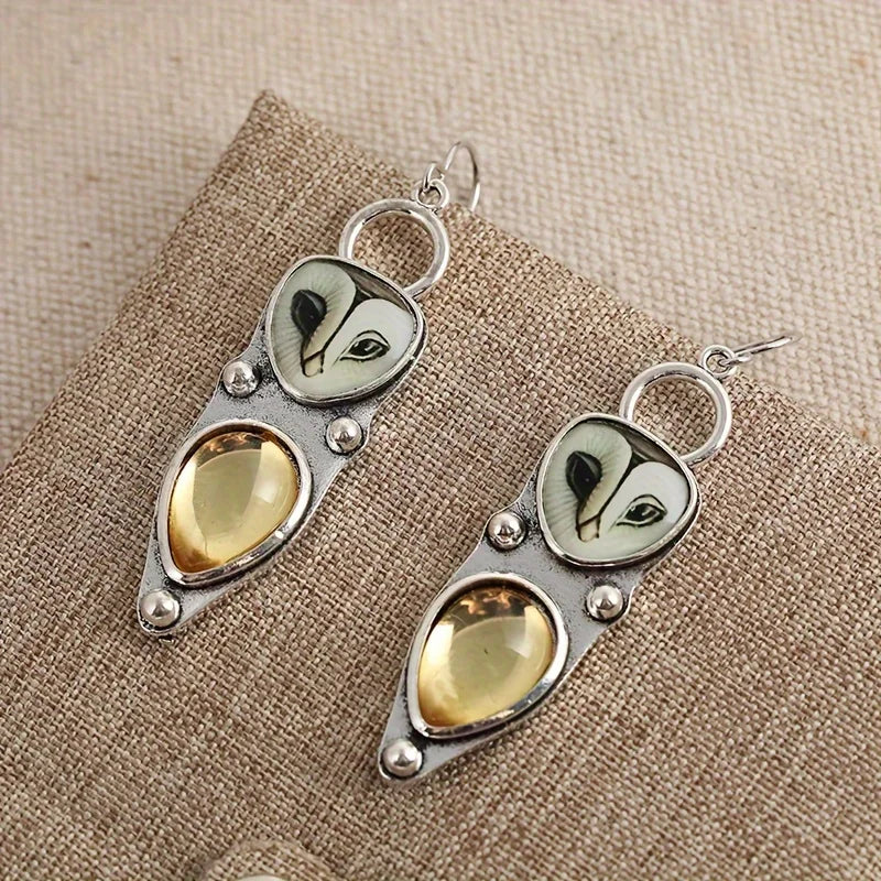 Boho Owl Drop Earrings — image 2