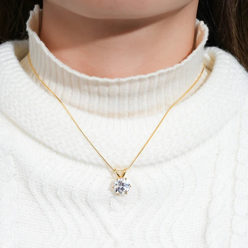 Shimmering Solitaire Pendant Necklace — image 3