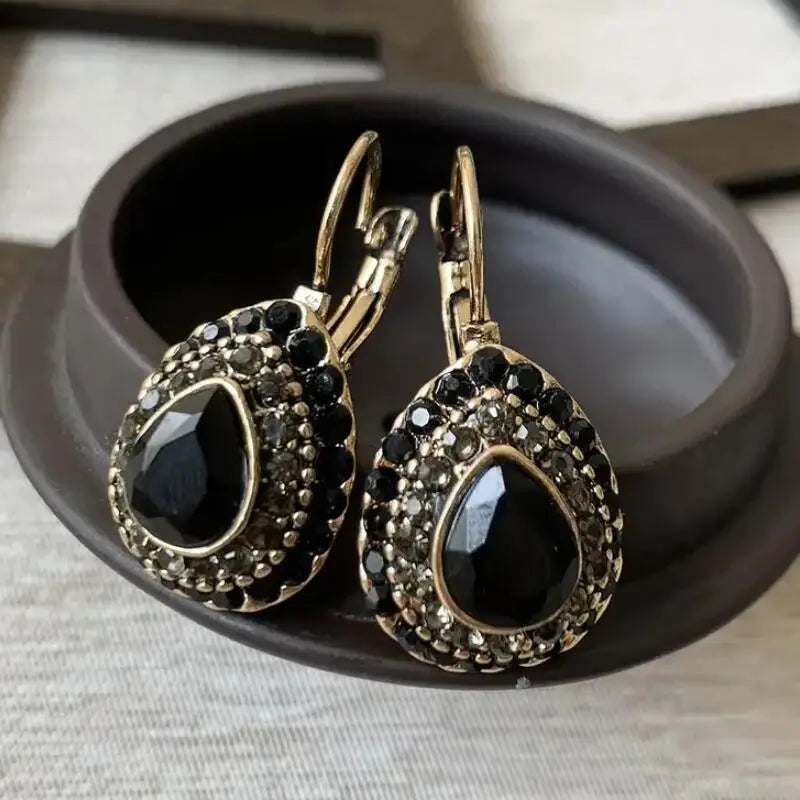 Vintage Crystal Teardrop Earrings — image 2