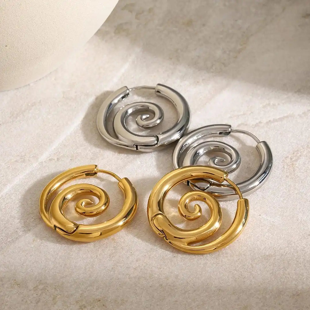 Timeless Gold Spiral Earrings — image 3