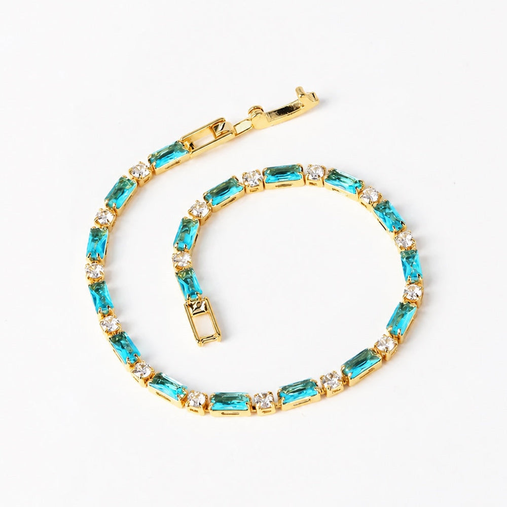 Natural Turquoise Stone Gold Bracelet — image 2