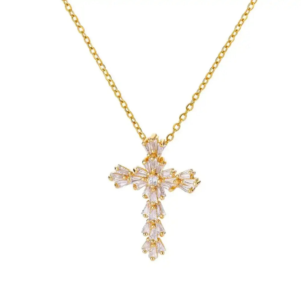 Timeless Silver Zirconia Cross Necklace — image 4