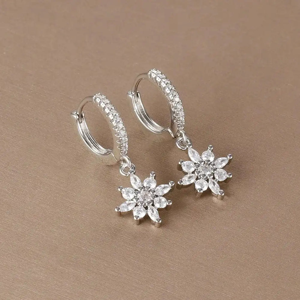 Classic Crystal Snowflake Drop Earrings — image 2