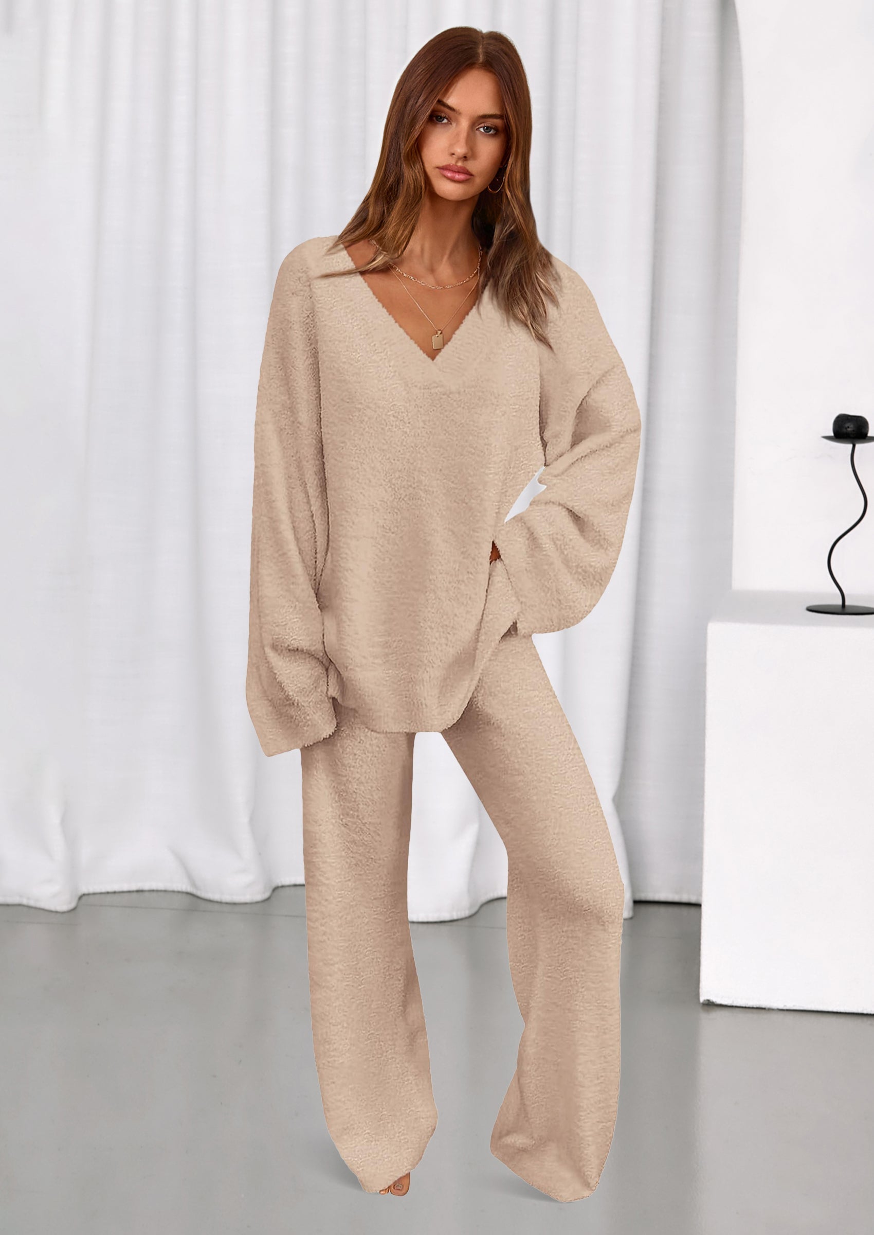 Osonn Lounge Sets for Women Two Piece Sweaters Pajama Set Fall Fashion Loungewear Outfits Matching Winter Clothes