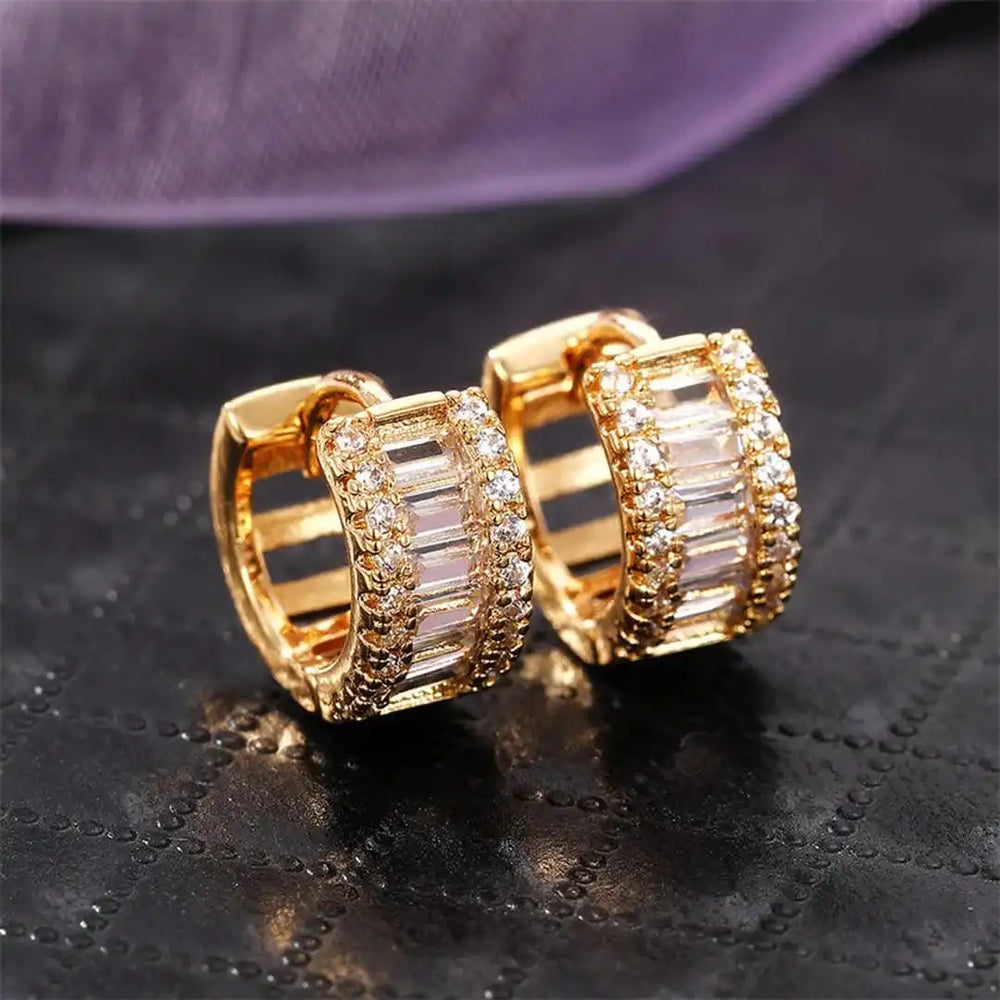 Mini Baguette Zirconia Hoop Earrings — image 1