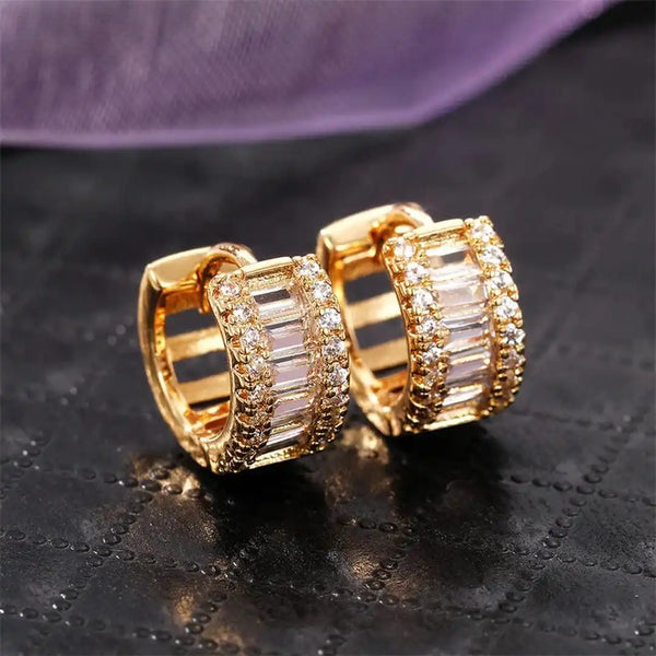 Mini Baguette Zirconia Hoop Earrings — image 1
