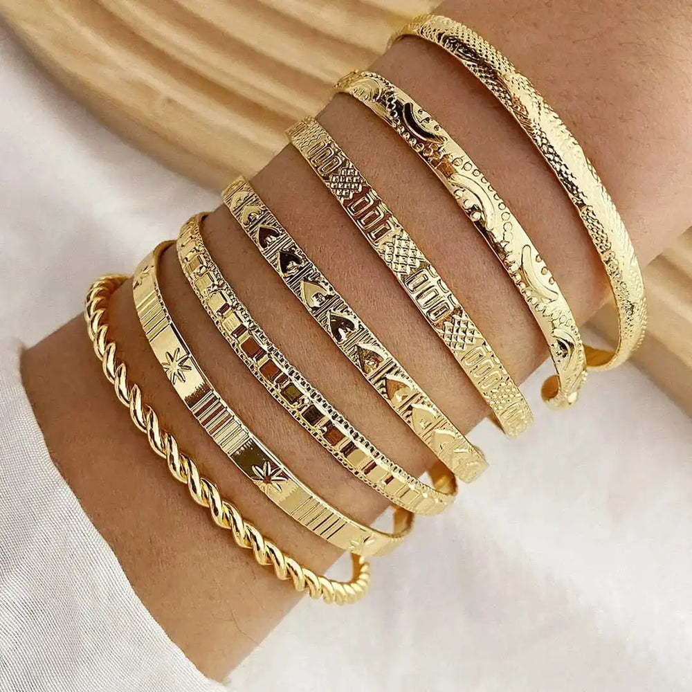 Gold Open Bangle Resort Bracelet Set — image 1