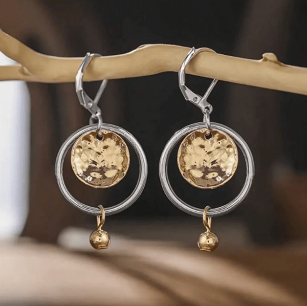 Timeless Hollow Round Pendant Earrings — image 1